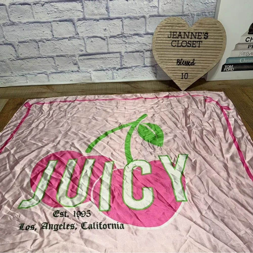 Juicy Couture Square Scarf Cherry Juicy Logo